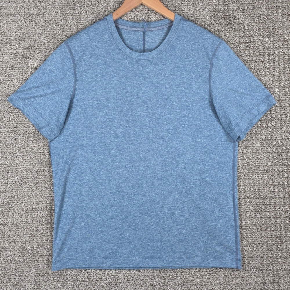 Lululemon Soft Jersey Short Sleeve‎ Shirt Blue Heather Mens Size XL Tee